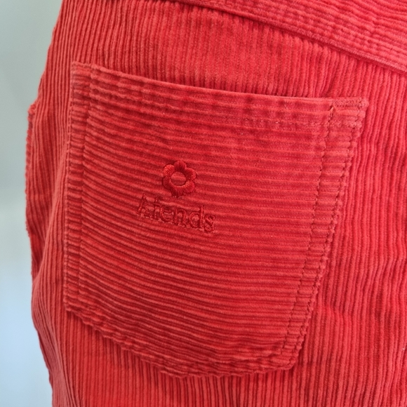 Afends Gemini Red Mixed Corduroy Cotton Mini Skirt Size 12 - Picture 7 of 11